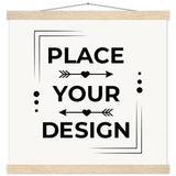 Elevate Your Space - Customizable Premium Matte Paper Poster with Hanger - 40x40 cm 16x16″ Natural wood wall hanger - Wooden Framed Posters