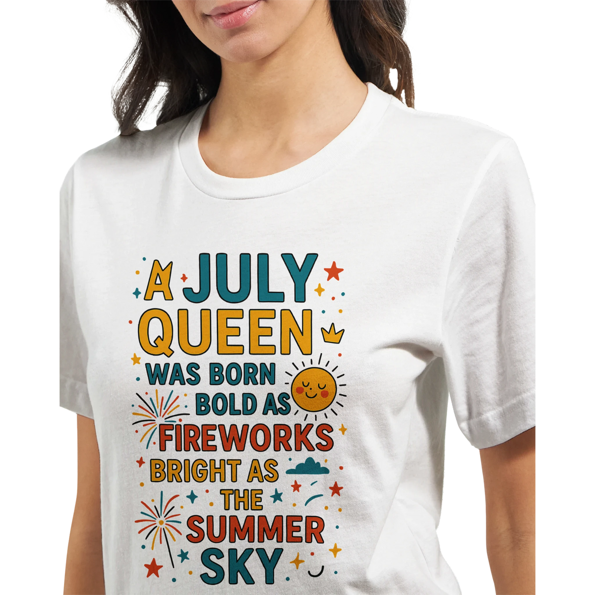 Birthday Month Queen Tee for Her – Celebrate Her Month - July - Crewneck T-shirts