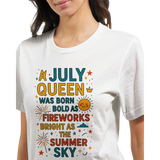 Birthday Month Queen Tee for Her – Celebrate Her Month - July - Crewneck T-shirts