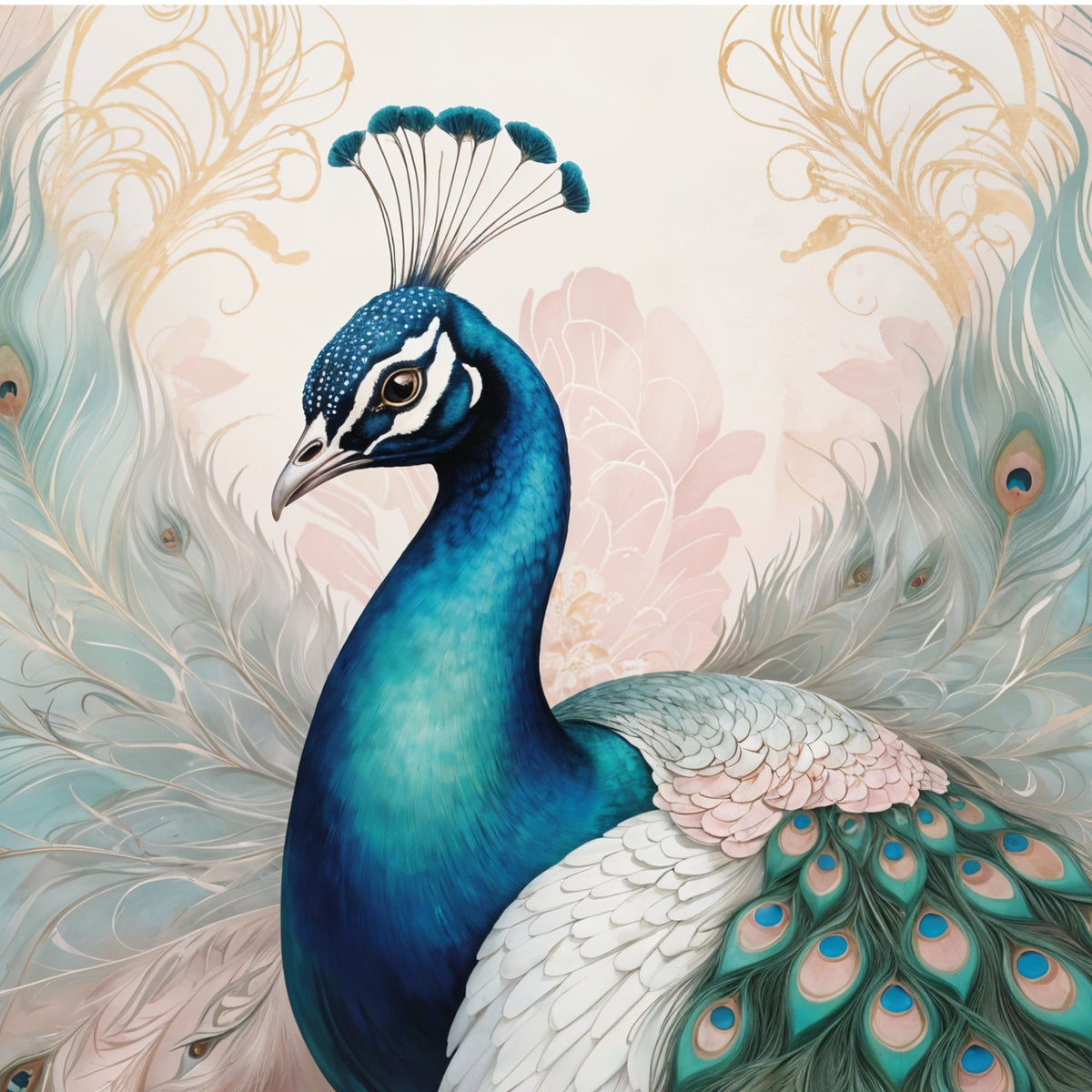 Opulence in Feathers - Peacock Delight - - Framed Posters