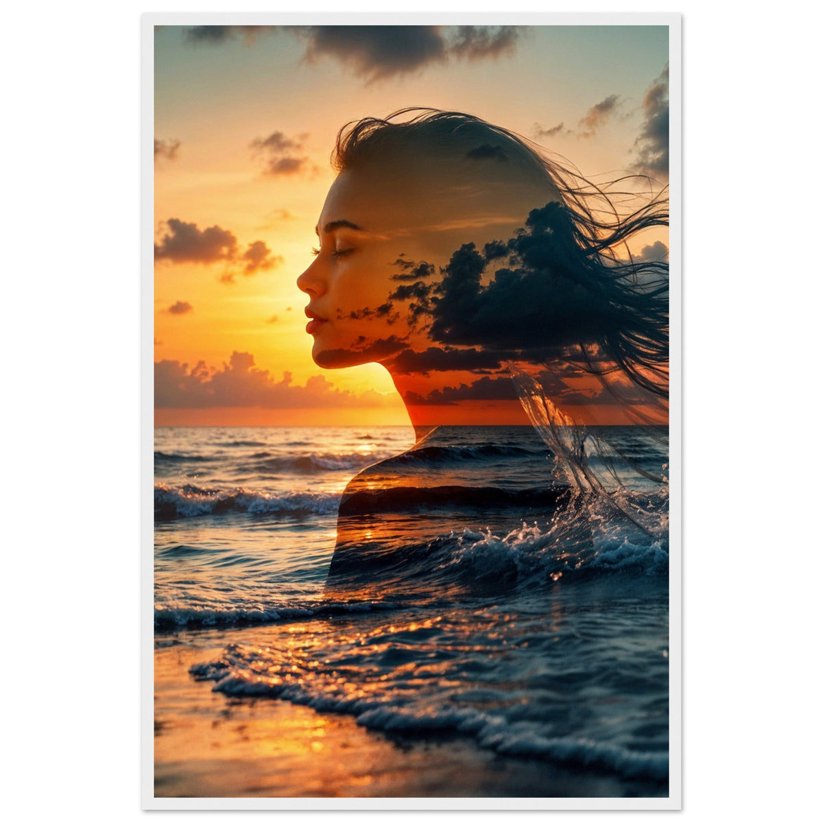 Sunset Dreams - Coastal Silhouette Framed Print - - Framed Posters