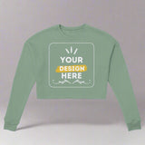 Fashion Forward - Dropped Shoulder Customizable Cropped Sweatshirt - Dusty Blue - Sweatshirts