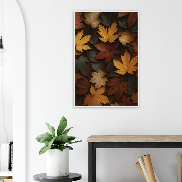 Golden Autumn Leaves - - Wooden Framed Posters