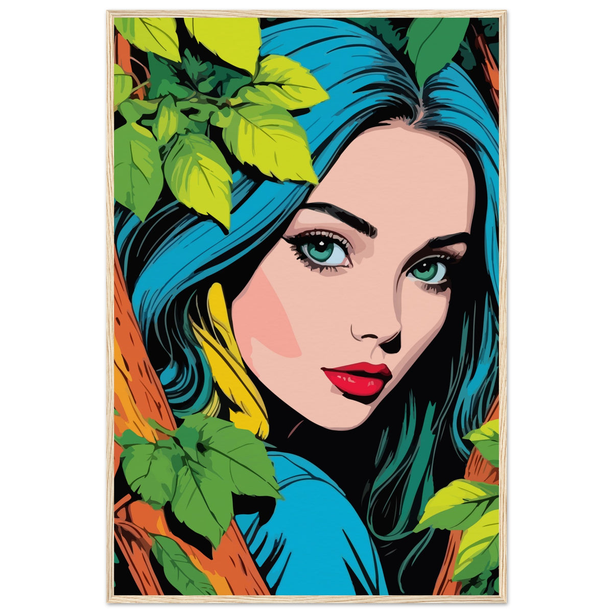 Elegant Forest Muse - Framed Art - 60x90 cm 24x36″ Wood frame - Wooden Framed Posters