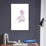 Grace in Bloom Poster – Gift for Wellness Lovers - Black frame - Wooden Framed Posters
