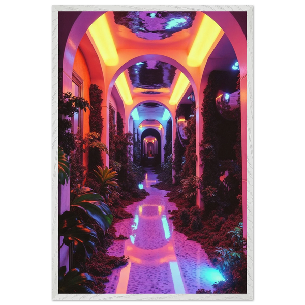 Neon Eden Poster – Gift for Dreamy Interior Lovers - - Wooden Framed Posters