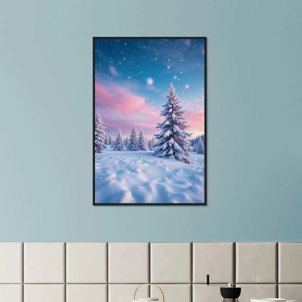 Winter Magic Framed Poster – A Cozy Gift for Her - Black frame - Wooden Framed Posters
