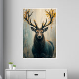 Majestic Stag in Autumn Gold - 24x36 - Framed Posters