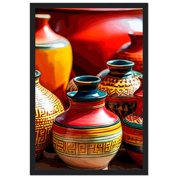 Heritage Hues - Framed Art Masterpiece - 30x45 cm 12x18″ Black frame - Wooden Framed Posters