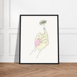 Artistic Grace - Hand & Flower Poster in Pine Wood Frame - - Wooden Framed Posters