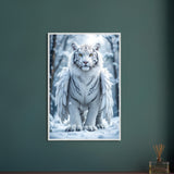 Frosted Elegance - Mythical White Tiger Framed Poster - - Framed Posters