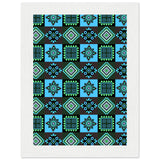 Symmetry in Blue - Luxurious Framed Print - 13x18 cm 5x7″ White frame - Wooden Framed Posters