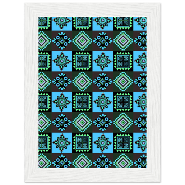 Symmetry in Blue - Luxurious Framed Print - 13x18 cm 5x7″ White frame - Wooden Framed Posters