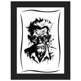 Edgy Artistry - Black and White Character - 13x18 cm 5x7″ Black frame - Wooden Framed Posters