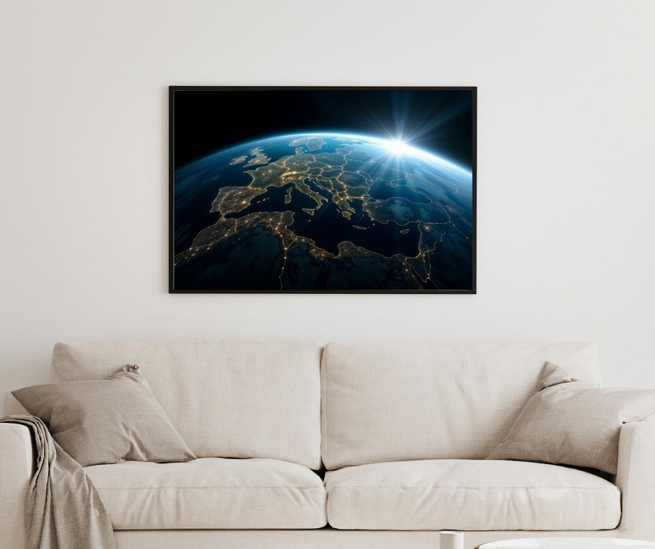 Earth’s Dawn - A Cosmic Perspective - 16x24 - Framed Posters