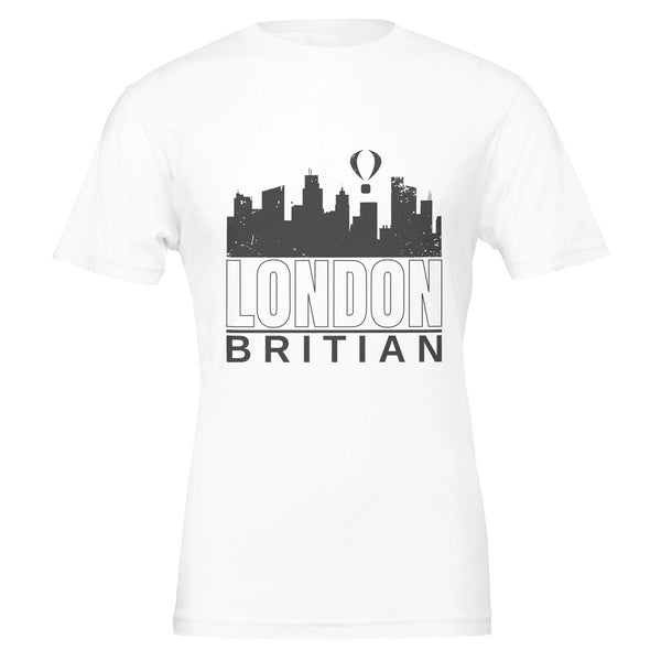 London in Monochrome Elegance - White - Crewneck T-shirts