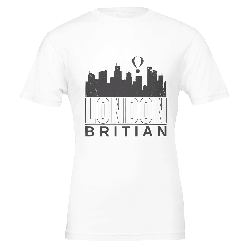 London in Monochrome Elegance - White - Crewneck T-shirts