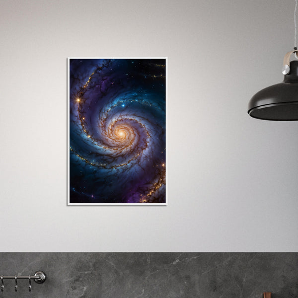 Celestial Dance - Framed Galaxy Art Print - - Wooden Framed Posters