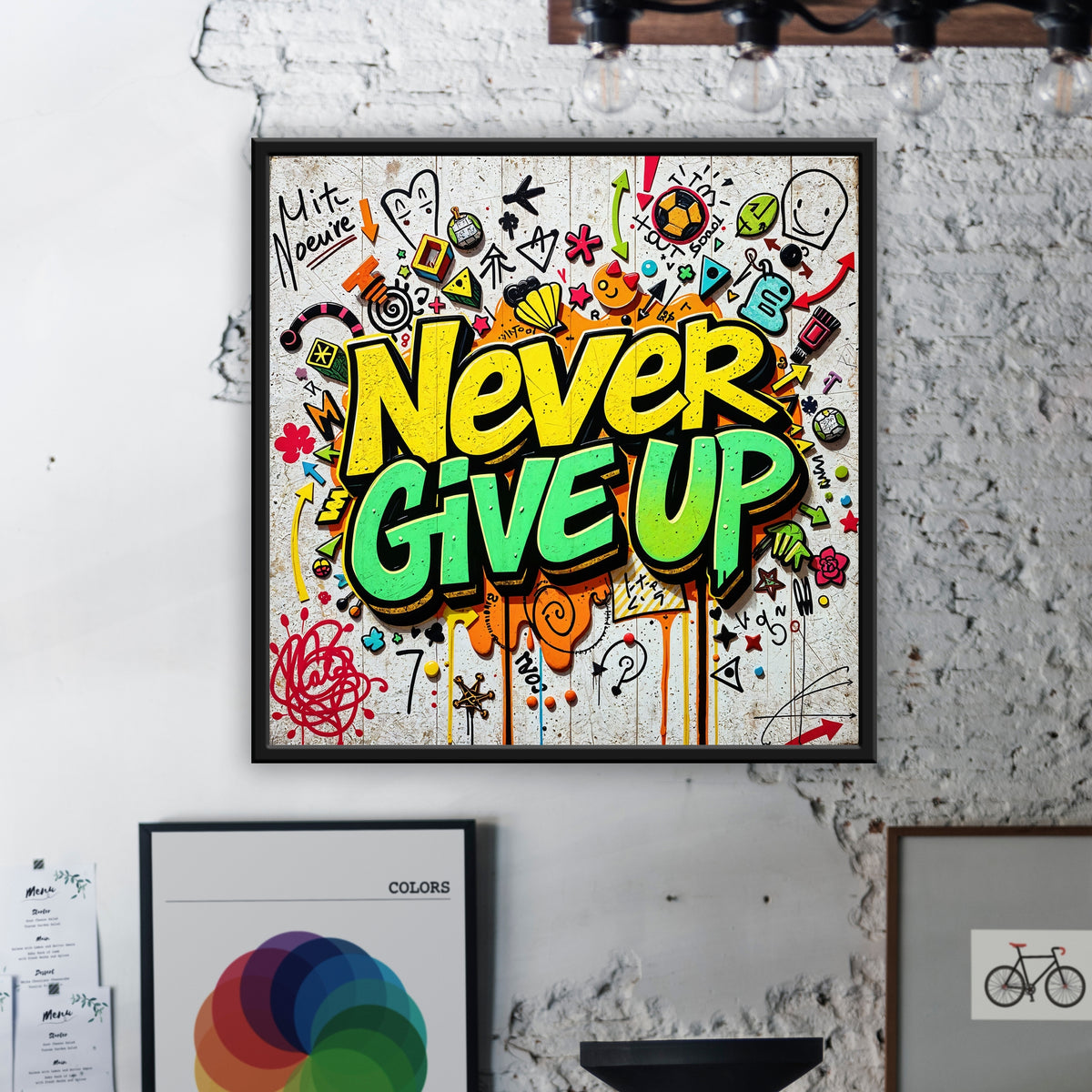 Vibrant Motivation Wall Art - 20x20 - Framed Posters