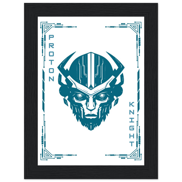 Transform Your Space - "Proton, Neural, Quantum Knights" Poster Set - 13x18 cm 5x7″ Black frame Proton Knight - Wooden Framed Posters