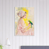 Grace in Bloom - Feminine Portrait with Tropical Flair - - Framed Posters