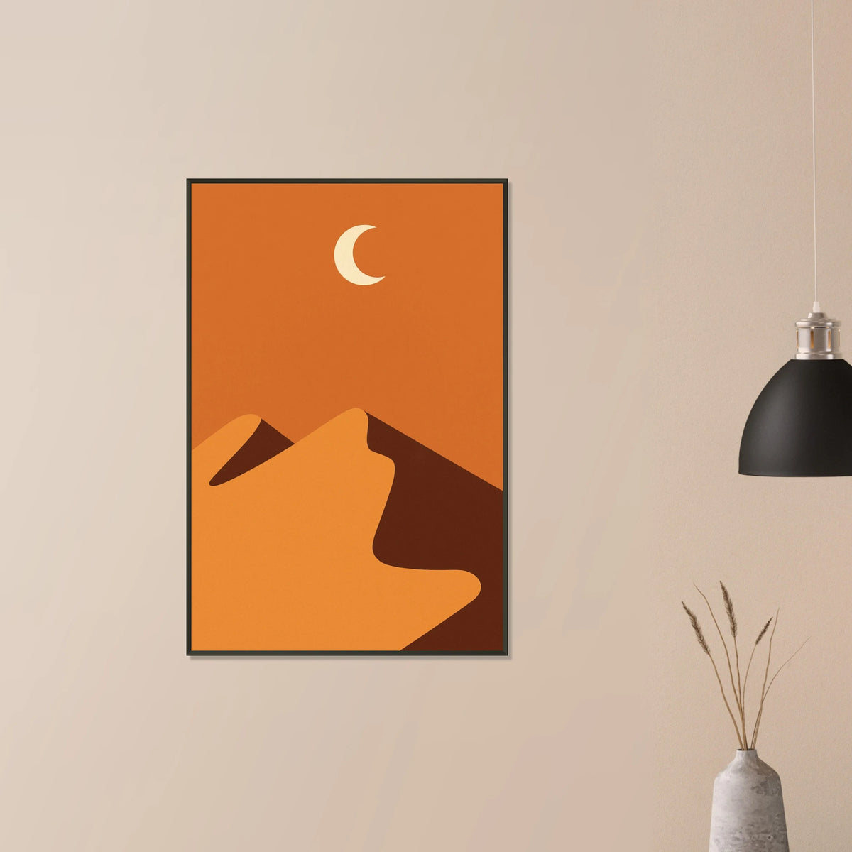 Desert Moon – Minimalist Metal Framed Poster Gift - Default Title - Metal Framed Posters