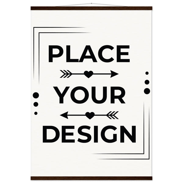 Elevate Your Space - Customizable Premium Matte Paper Poster with Hanger - 70x100 cm 28x40″ Dark wood wall hanger - Wooden Framed Posters