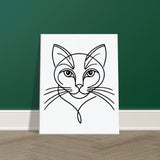 Silent Purr - Sleek Cat Line Drawing on Canvas - - Canvas Prints