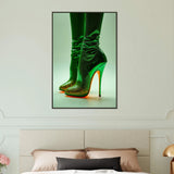 Glam Green Boots Poster – Gift for Fashion Lovers - - Metal Framed Posters
