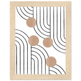 Timeless Elegance - Abstract Line Art with Natural Tones - 15x20 cm 6x8″ Wood frame - Wooden Framed Posters