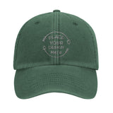 Timeless Elegance - Vintage Cotton Dad Hat - Vintage Bottle Green - Print Material