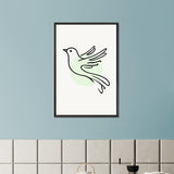 Grace in Flight - Bird Line Art Wooden Framed Poster - - Wooden Framed Posters