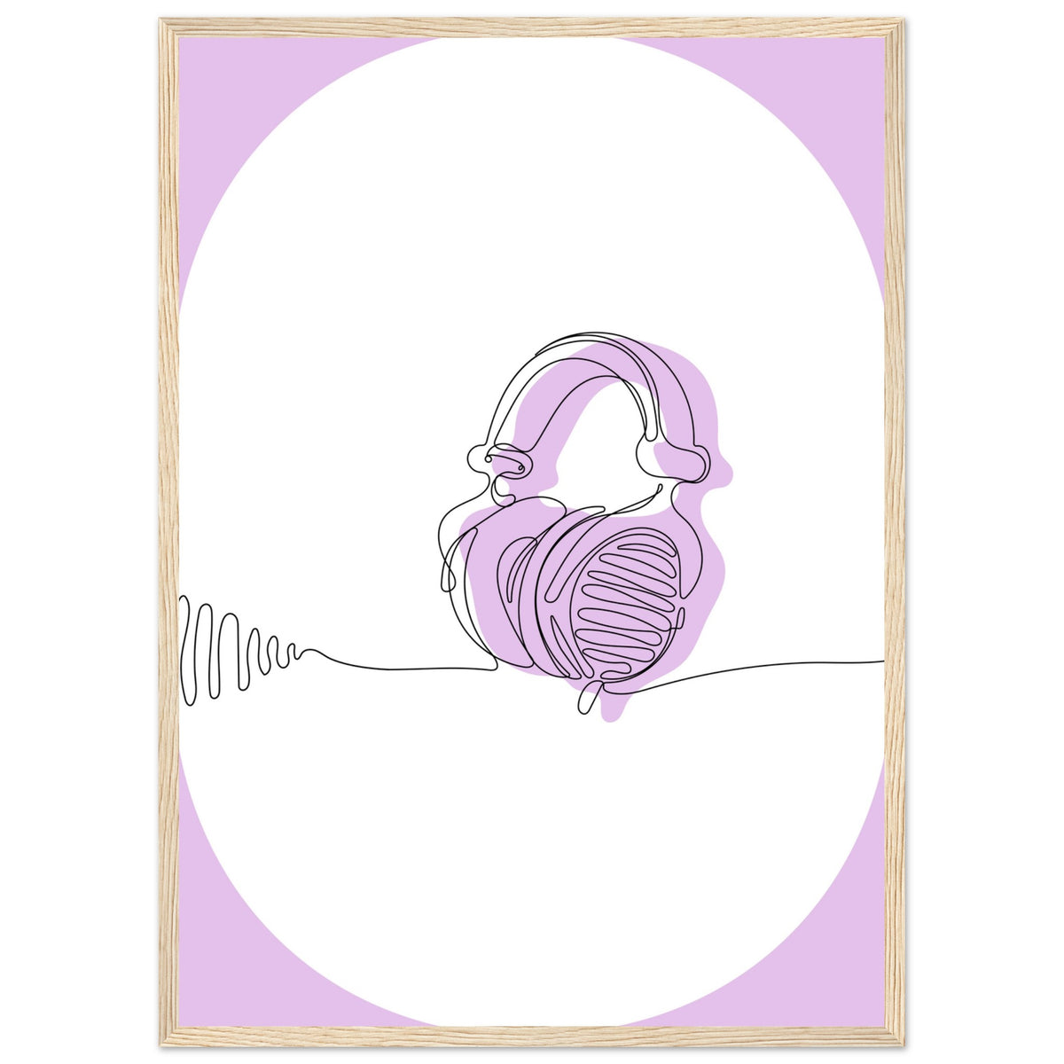 Melodic Moments - Stylish Headphones Print - 50x70 cm 20x28″ Wood frame - Framed Prints