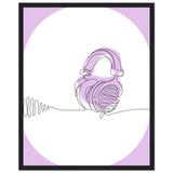 Melodic Moments - Stylish Headphones Print - 40x50 cm 16x20″ Black frame - Framed Prints