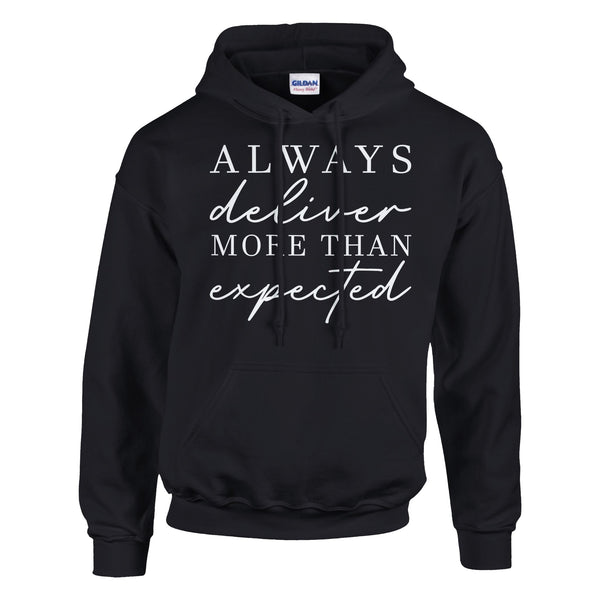 Always Deliver More - Motivational Heavyweight Wear - Black - Hoodies