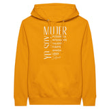 Empowerment in Every Stitch - Mujer Unisex Pullover Hoodie - Gold M - Pullover Hoodies