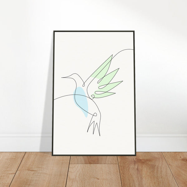 Whispering Wings - Modern Hummingbird Design - - Metal Framed Posters