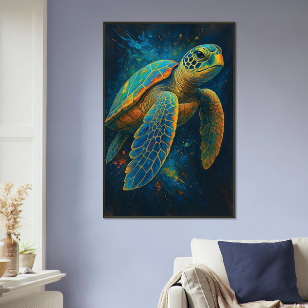 Gift Ocean Memories – Sea Turtle Metal Framed Poster - - Metal Framed Posters
