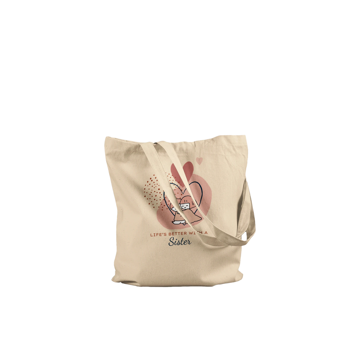 Heartfelt Hugs - Cherished Sister Premium Tote Bag - - Tote Bags