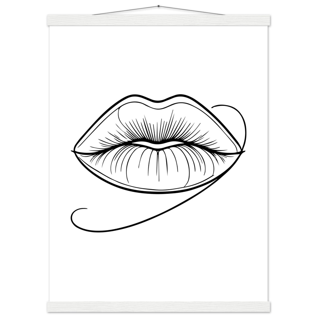 Lips of Expression - Minimalist Art on Premium Poster - 45x60 cm 18x24″ White wall hanger - Posters With Hanger