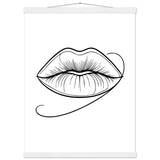 Lips of Expression - Minimalist Art on Premium Poster - 45x60 cm 18x24″ White wall hanger - Posters With Hanger