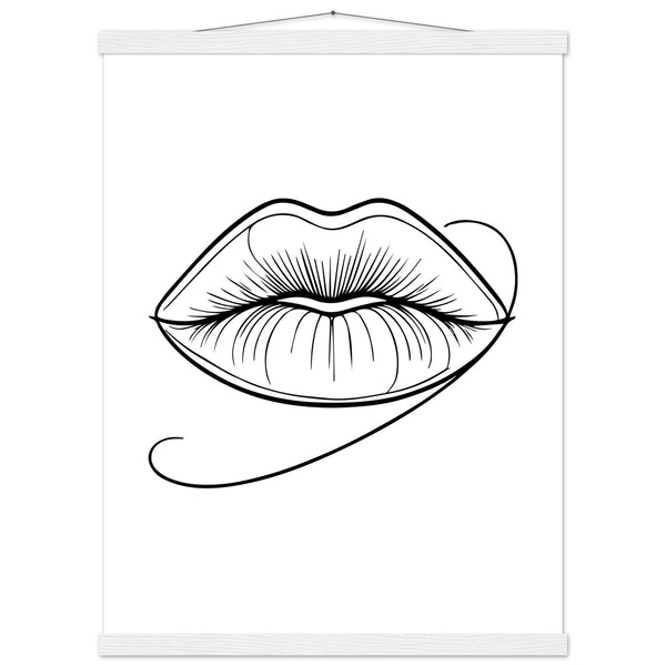 Lips of Expression - Minimalist Art on Premium Poster - 45x60 cm 18x24″ White wall hanger - Posters With Hanger