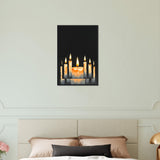 Candlelight Dreams - Serene Candle Framed Print - Black frame 40x60 cm 16x24″ - Wooden Framed Posters