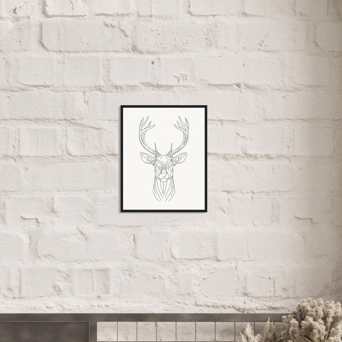 Nature's Grace - Deer Illustration - - Wooden Framed Posters