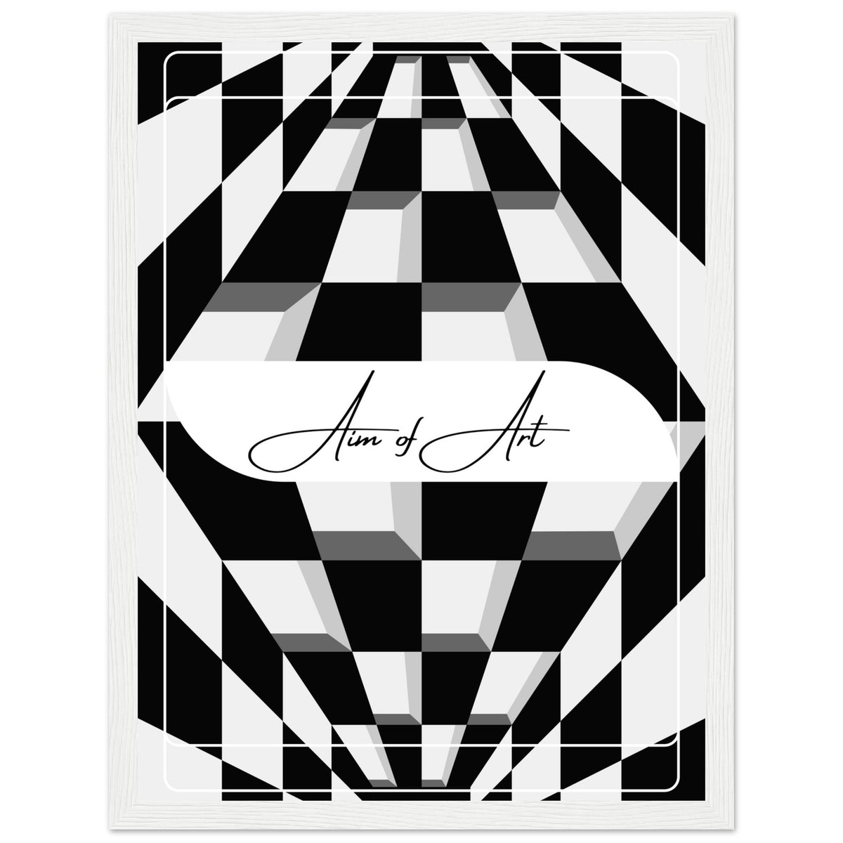 Modern Maze - Aim of Art Illusion - 30x40 cm 12x16″ White frame - Wooden Framed Posters