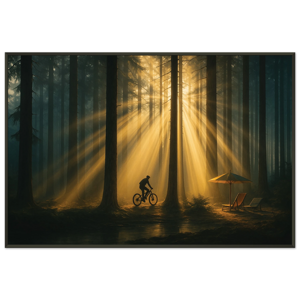 Golden Forest Rays – Giftable Metal Framed Poster - Default Title - Metal Framed Posters