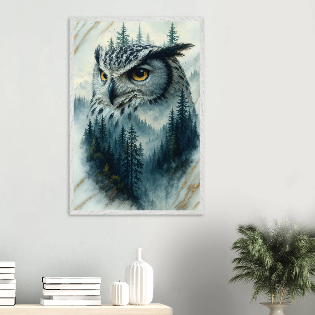 Celebrate Nature with Owl Wooden Framed Poster - - Wooden Framed Posters