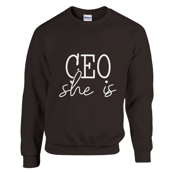 CEO of Kindness - Empower Yourself and Others - Dark Chocolate - Crewneck Sweatshirts