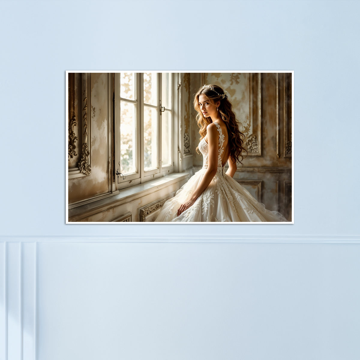 Golden Hour Bridal Portrait - - Framed Posters