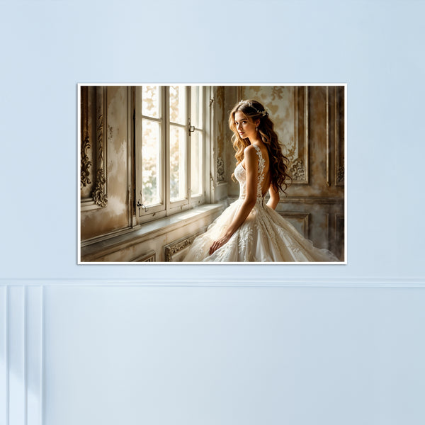 Golden Hour Bridal Portrait - - Framed Posters